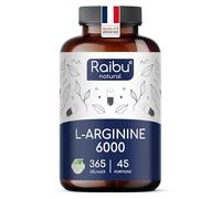 L-Arginine - 365 Gélules Végétaliennes - 6000 mg de L Arginine HCL Pure (dont 4976 mg Pure) par Dose Journalière - Supplément Fortement Dosé & Testé en Laboratoire