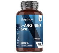 L Arginine Base, sans Sels ni Acides Ajoutés - 360 Comprimés, 3 Comprimés/Jour pour 3 Mois - pas de L Arginine HCL ou de L-Citrulline - Acide Aminé Semi-essentiel, Post Workout et Pre Workout