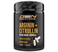 L-arginine + L-citrulline - 320 gélules - 1100 mg par gélule - Ultra Caps très fortement dosées avec base d’arginine et citrulline au ratio 1:1 - Association d’acides aminés de haute qualité