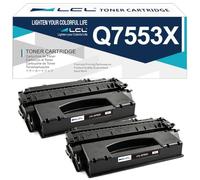 LCL Cartouche de Toner Compatible 53X Q7553A Q7553X 7000pages (2Noir) Remplacement pour HP Laserjet P2014/P2015/M2727 Series pour Canon LBP-3310/3370 M2727 MFP/M2727nf MFP/M2727nfs MFP/P2015d/P2015dn