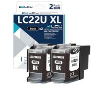 L artouche d'encre Compatible LC22U LC22UBK XL High Yield (2Noir) Remplacement pour Brother DCP-J785DW MFC-J985DW