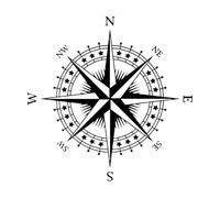 l Autocollant mural amovible en forme de rose des vents pour chambre à coucher, salon, décoration de la maison, affiche artistique-S-42x42cm-Black