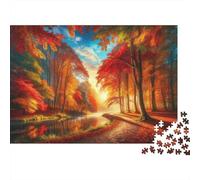 l' Automne Maple Grove Puzzle 1000 Pièces Educa Jouet en Bois De l'art De La Décoration Lumière Coucher du Soleil Jeu Éducatif Challenge Toy Adultes Et Enfants À Partir De 14 Ans 1000pcs (75x50cm