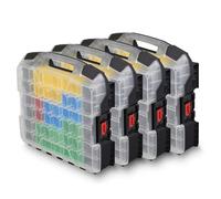 L-BOXX Sortimo W-BOXX 102 Lot de 4 boîtes de rangement en L avec couvercle pour petites pièces Noir