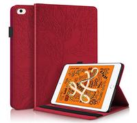 L&Btech Coque pour iPad Mini 6 /iPad Mini 5 Housse Étui de Protection Cuir PU Flip Portefeuille Cover iPad Mini 4/3/2/1 Case avec Fonction Sommeil/Réveil Auto, pour iPad Mini 7,9 Pouces, Rouge