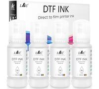 L&C DTF Lot de 4 recharges d'encre blanche pour Epson ET-8550, transfert DTF blanc pour imprimantes epson et-8550 DTF, impression par transfert thermique Encre blanche 100 ml