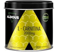 L Carnitine 2000mg - 200 Comprimés - Supplément de pré-entraînement et de récupération musculaire - 2932mg L-Carnitine Tartrate High Potency - Energie, Endurance - Vegan, Sans Gluten - ALDOUS