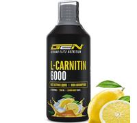L-Carnitine 6000 Liquid - 1000 ml - Dosage extra élevé avec 6000 mg de L-carnitine pure par portion journalière - Boisson protéinée aux acides aminés - Saveur délicieuse (Lemon Boost) - Vegan