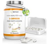 L-Carnosine 100 gélules, 1000 mg par jour, Avec boîte à pilules, 100% végétalien, haute dose et sans additifs, haute biodisponibilité, testé en laboratoire, fabriqué en Allemagne