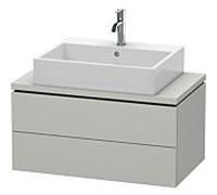 L-Cube Duravit vasque LC580700707 82 x 47,7 cm, gris béton mat, pour console, 2 tiroirs