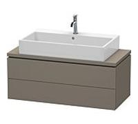 L-Cube Duravit vasque LC580909090 102 x 47,7 cm, flanelle gris soie mat, pour console, 2 tiroirs