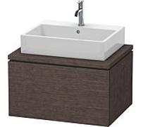 L-Cube Duravit vasque LC581107272 72 x 54,7 cm, chêne foncé brossé, pour console, 1 coulissant
