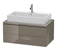 L-Cube Duravit vasque LC581808989 92 x 54,7 cm, gris flanelle brillant, pour console, 2 tiroirs