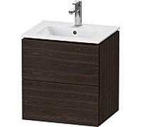 Duravit L-Cube meuble-lavabo mural Compact, 2 tiroirs, largeur : 520mm, pour Me by Starck 233653, Coloris: Noyer brossÃ© Placage bois vÃ©ritable - LC621806969