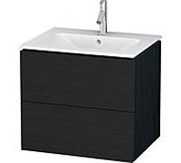 L-Cube Duravit vasque LC624001616 62 x 48, 2000 cm, chêne noir, 2 tiroirs, suspendu