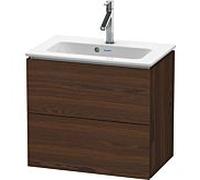 Duravit L-Cube Meuble sous-lavabo suspendu Compact, 2 tiroirs, largeur : 620mm, pour Me par Starck 234263, Coloris: Noyer brossÃ© Placage bois vÃ©ritable - LC625606969