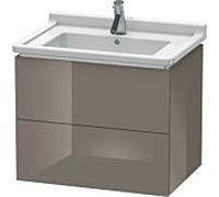 L-Cube Duravit vasque LC626408989 67 x 46,9 cm, gris flanelle brillant, 2 tiroirs, suspendu
