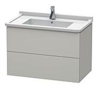 L-Cube Duravit vasque LC626500707 82 x 46,9 cm, gris béton mat, 2 tiroirs, suspendu