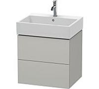L-Cube Duravit vasque LC627500707 58,4x 45,9 cm, gris béton mat, 2 tiroirs, suspendu