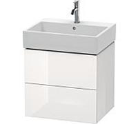 L-Cube Duravit vasque LC627502222 58,4x 45,9 cm, blanc brillant, 2 tiroirs, suspendu