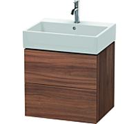 L-Cube Duravit vasque LC627507979 58,4x 45,9 cm, noyer naturel, 2 tiroirs, suspendu