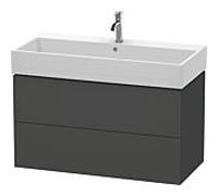L-Cube Duravit vasque LC627804949 98,4x 45,9 cm, graphite mat, 2 tiroirs, suspendu