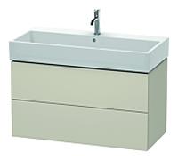 L-Cube Duravit vasque LC627809191 98,4x 45,9 cm, taupe mat, 2 tiroirs, suspendu