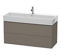 Duravit L-Cube Meuble sous-lavabo suspendu, 2 tiroirs, 118,4 x 45,9 cm, pour Vero Air 235012, Coloris: Flanelle Vernis gris satinÃ© mat soyeux - LC627909090