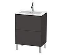 L-Cube Duravit vasque LC667308080 62 x 39, 2000 cm, graphite super mat, 2 coulissants, debout