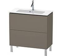 L-Cube Duravit vasque LC667409090 82 x 39, 2000 cm, flanelle gris soie mat, 2 coulissants, debout