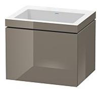 L-Cube Duravit vasque LC6916N8989 60 x 48 cm, sans trou pour robinet, gris flanelle brillant, coulissant 2000
