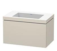 Duravit Meuble suspendu L-Cube c-bonded LC6917N9191 1 tiroir taupe mat sans trou ni trop-plein