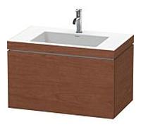 DURAVIT L-Cube - Meuble avec vasque c-bonded avec 1 tiroir 800x500x480mm noyer américain placage bois/noyer américain placage bois