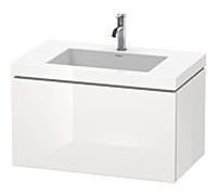 L-Cube Duravit vasque LC6917O2222 80 x 48 cm, trou pour robinet 2000 blanc brillant, 2000 coulissant
