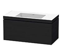 L-Cube Duravit vasque LC6918N1616 100 x 48 cm, sans trou pour robinetterie, chêne noir, coulissant 2000