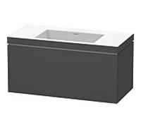 Duravit Meuble L-Cube avec vasque Vero Air LC6918N4949 - 100 x 48 cm, 1 tiroir, graphite mat