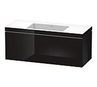 L-Cube Duravit vasque LC6919N4040 120 x 48 cm, sans trou pour robinet, noir brillant, coulissant 2000