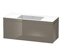 L-Cube Duravit vasque LC6919N8989 120 x 48 cm, sans trou pour robinet, gris flanelle brillant, coulissant 2000