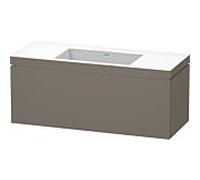 L-Cube Duravit vasque LC6919N9090 120 x 48 cm, sans trou pour robinet, flanelle gris soie mat, coulissant 2000