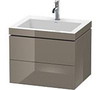 L-Cube Duravit vasque LC6926O8989 60 x48 cm, 2000 , gris flanelle brillant, 2 tiroirs