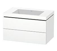 L-Cube Duravit vasque LC6927N1818 80 x 48 cm, sans trou pour robinetterie, blanc mat, 2 tiroirs