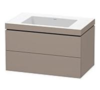 L-Cube Duravit vasque LC6927N4343 80 x 48 cm, sans trou pour robinet, basalte mat, 2 tiroirs