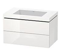 Ensemble Meuble Salle de bain Duravit L-CUBE suspendu Blanc Brillant Laqué LC6927N8585