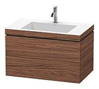 Duravit Ensemble suspendu L-Cube c-bonded LC6927O2121, 2 tiroirs, 800x500x480 mm, décor noyer foncé