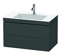 Duravit Meuble suspendu L-Cube c-bonded LC6927O4949 800×500×480 2 tiroirs sans trop-plein graphite