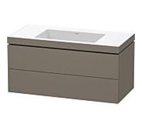 Duravit Meuble avec vasque Vero Air LC6928N9090 – 2 tiroirs – Gris flanelle satiné