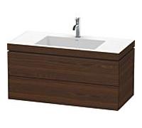 Duravit Meuble avec vasque L-Cube LC6928O6969 100 x 48 cm, noyer brossé, 2 tiroirs