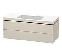 L-Cube Duravit vasque LC6929N9191 120 x 48 cm, sans trou pour robinetterie, taupe mat, 2 tiroirs