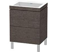 Duravit Meuble avec vasque L-Cube LC6936N7272 60 x 48 cm, 2 tiroirs, chêne foncé brossé