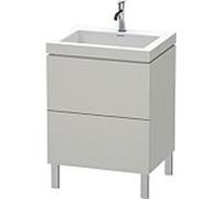 L-Cube Duravit vasque LC6936O0707 60 x48 cm, trou pour robinet match2, gris béton mat, 2 2000